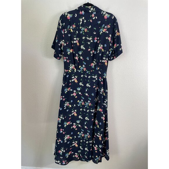 Vintage 90's Y2K Banana Republic Womens 8 Navy Floral Button Up Maxi Dress - Picture 9 of 9